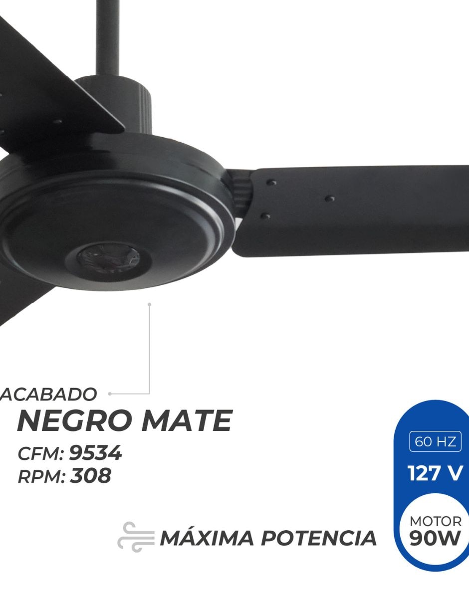 Ventilador de techo Narvik con control remoto 3 velocidades