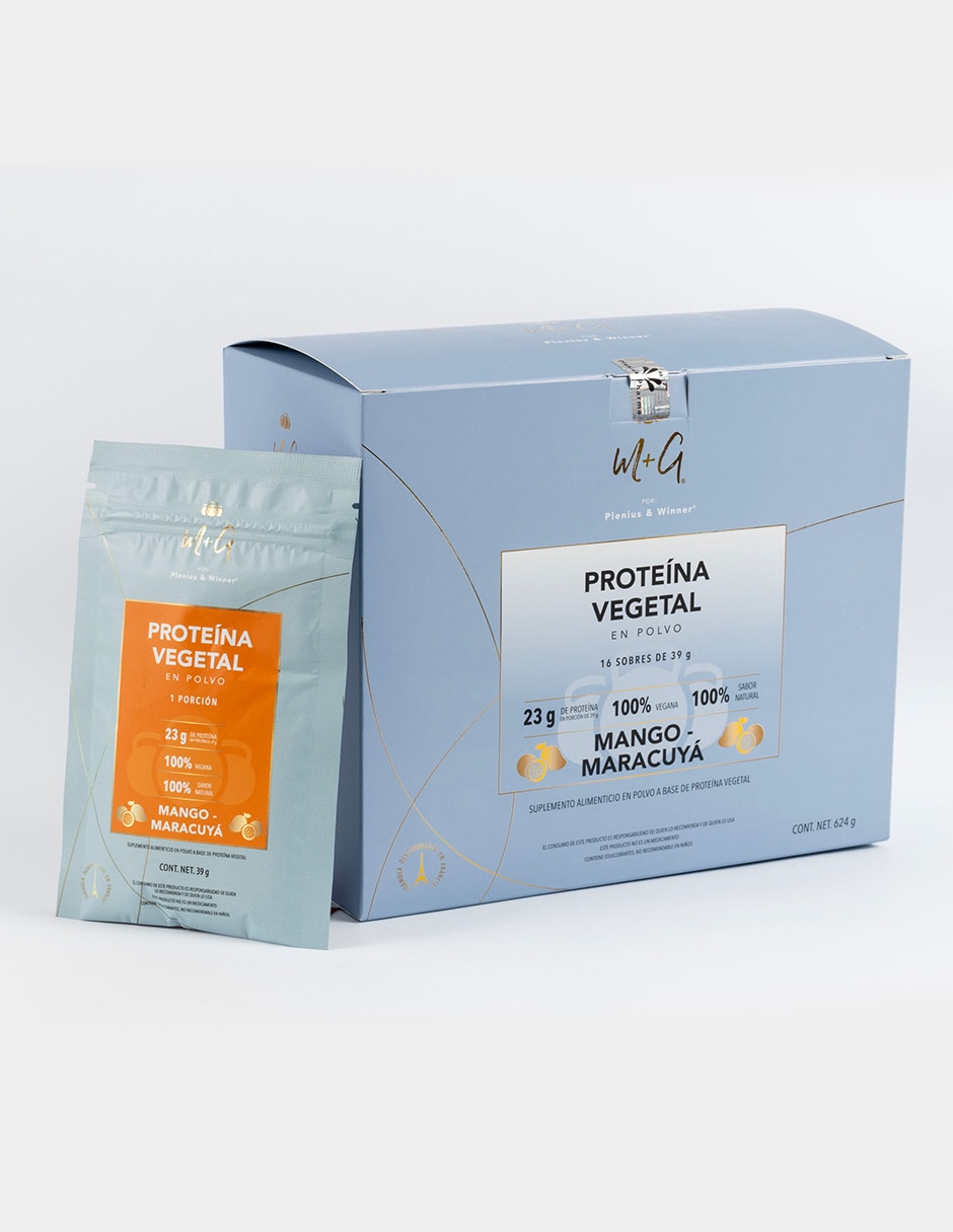 Proteína vegetal sabor cereza con proteína de chícharo sabor mango maracuya