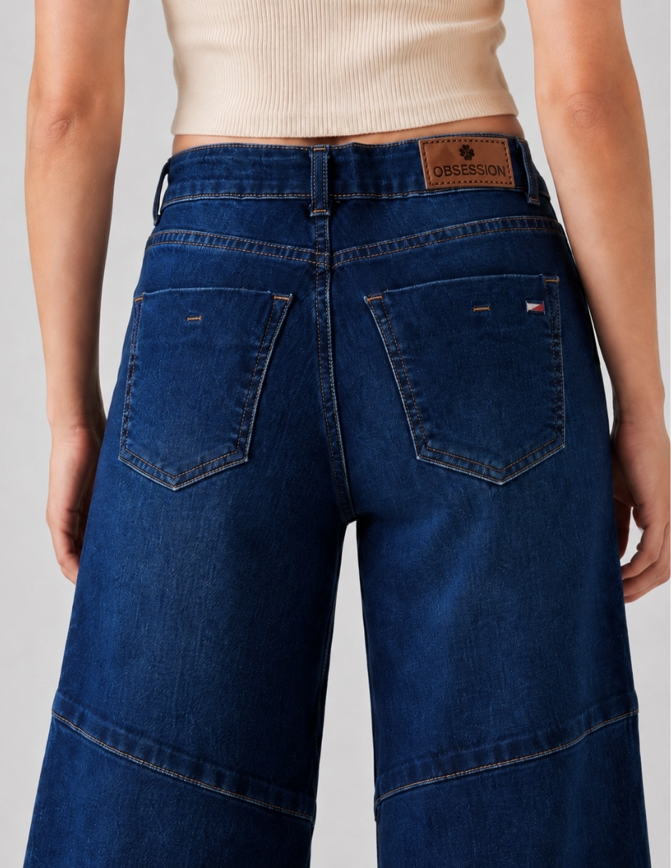 Jeans regular boyfriend cintura alta para mujer 3