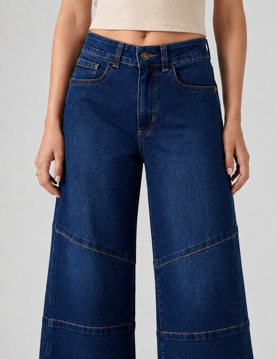 Jeans regular boyfriend cintura alta para mujer 4