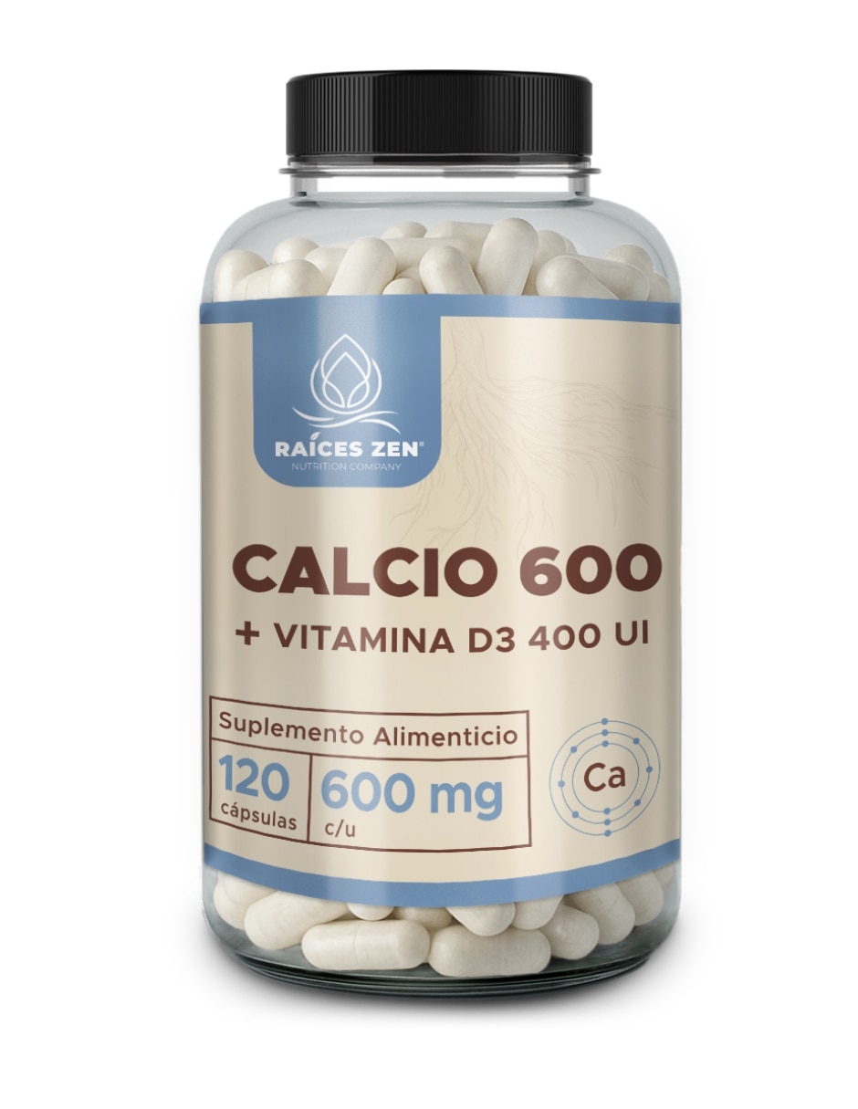 Calcio 600 + Vitamina D3 400 UI con calcio de 120 cápsulas Calcio 600 + Vitamina D3 400 UI con calcio de 120 cápsulas