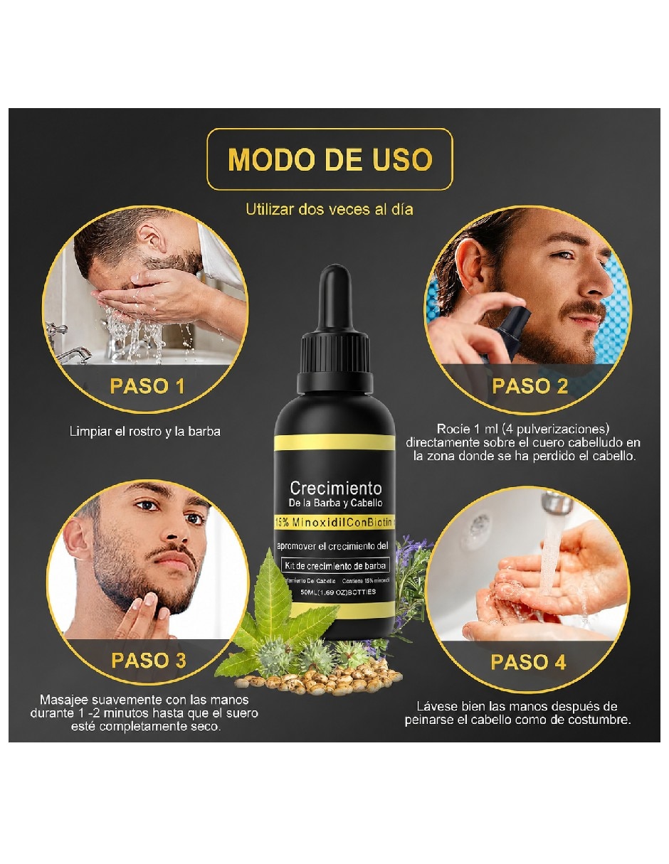Set capilar minoxidil al 15% con cafeína para todo tipo 3 piezas 3