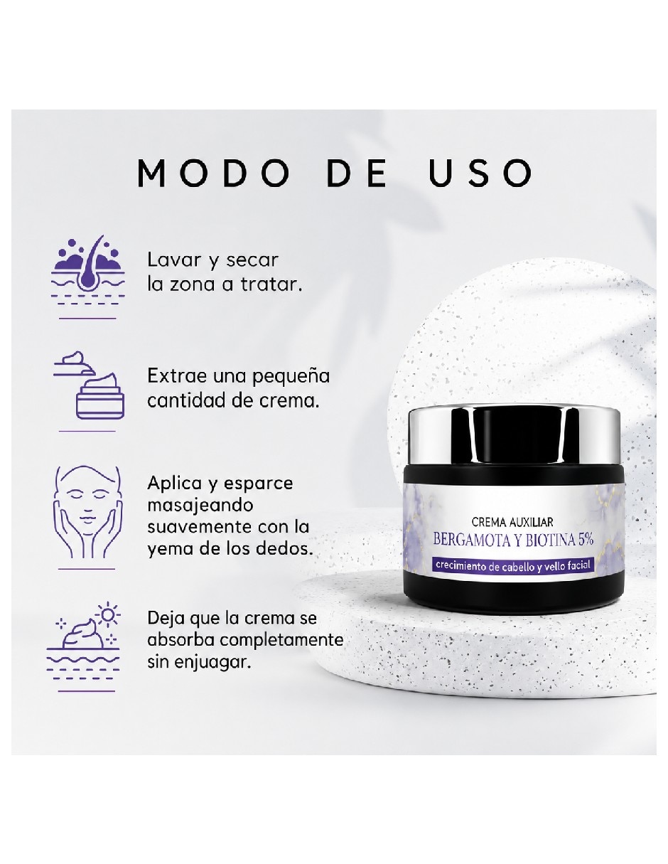 Set capilar Genérica 3 pack crema auxiliar minoxidil 5% y bergamota 60g c/u para todo tipo piel
