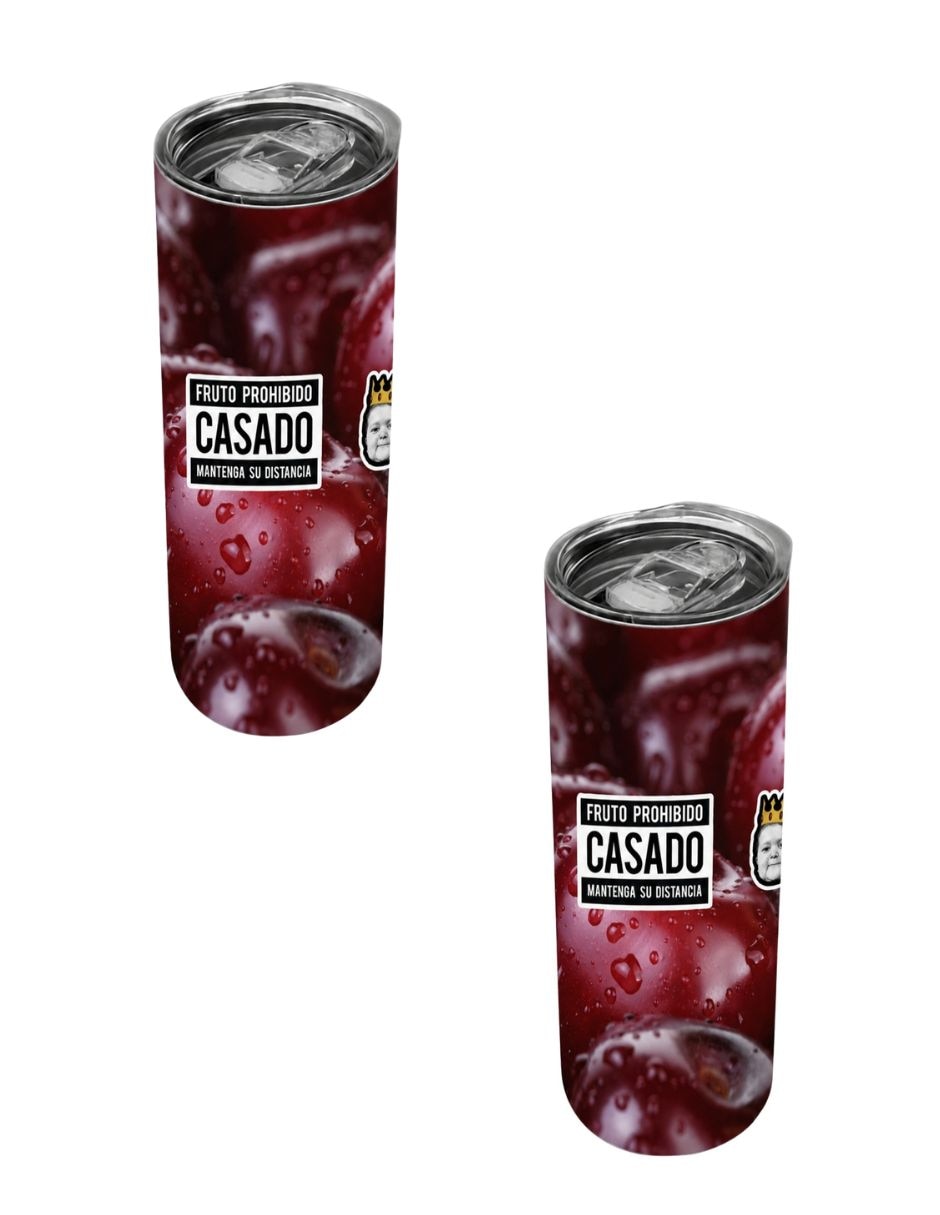 Set termo de acero inoxidable con tapa a presión