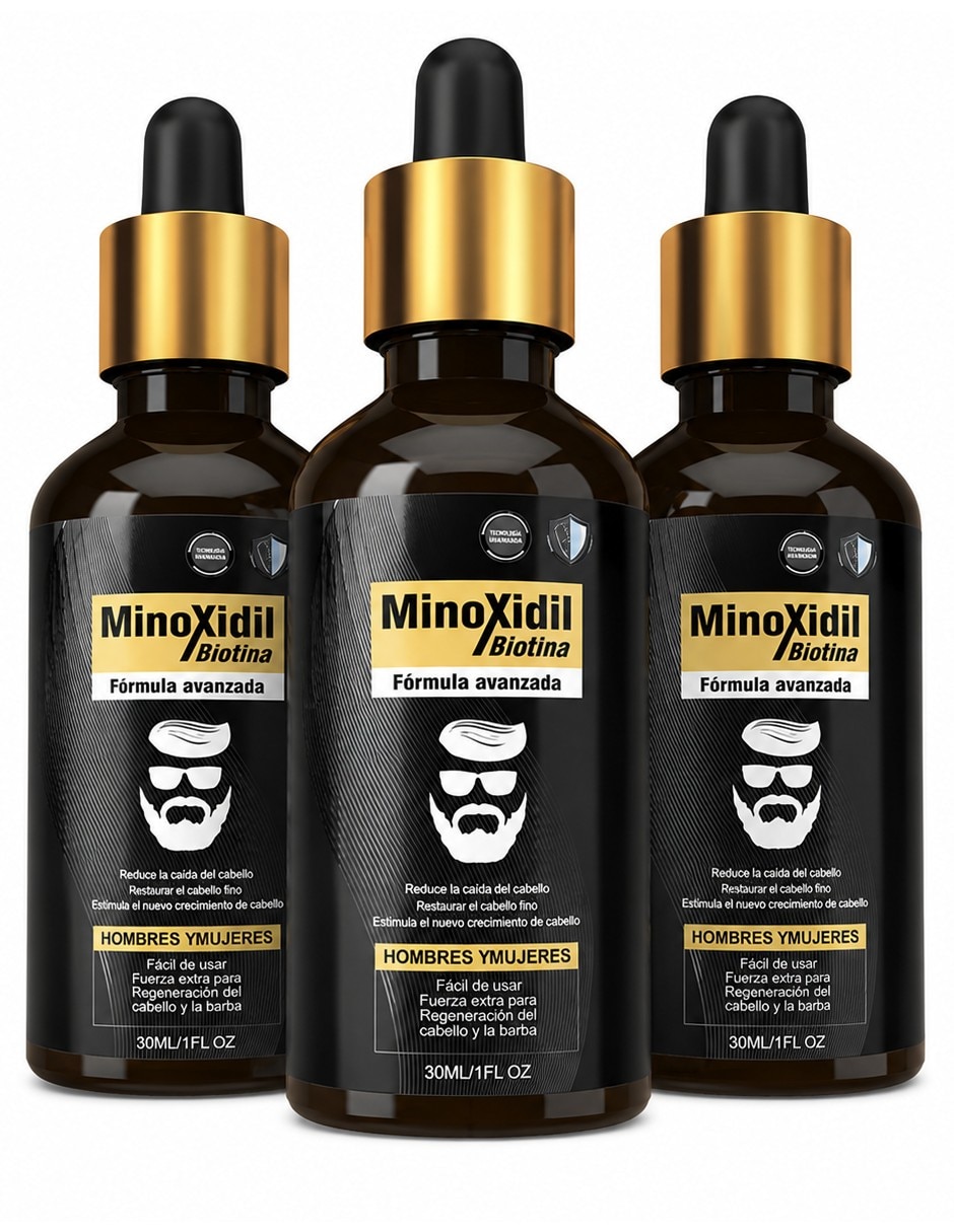 Set capilar 3 pack minoxidil al 15% con cafeína para todo tipo 3 piezas