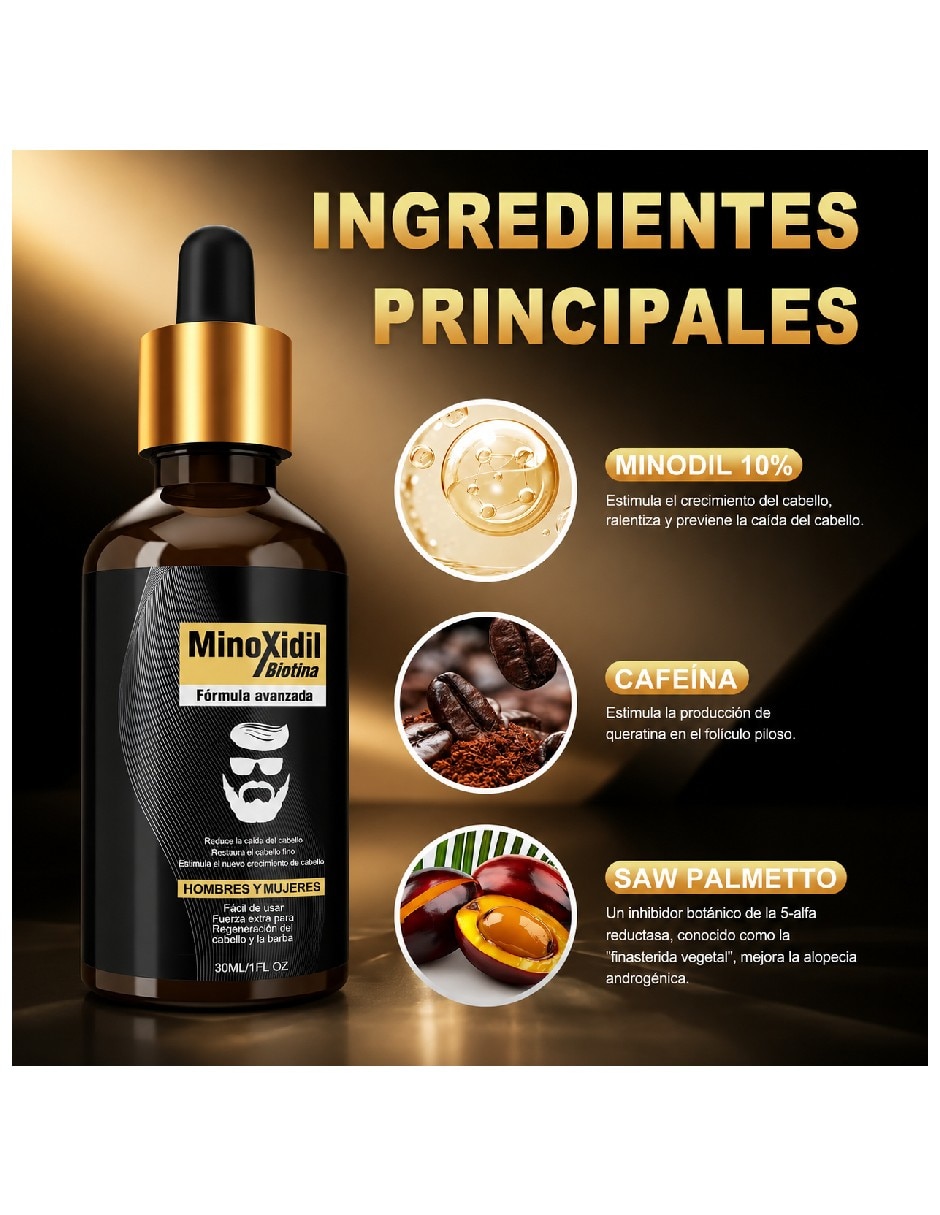 Set capilar 3 pack minoxidil al 15% con cafeína para todo tipo 3 piezas 3