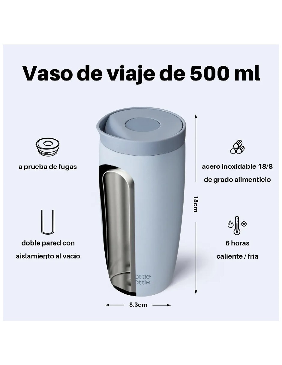 Vaso con tapa Genérica de acero inoxidable