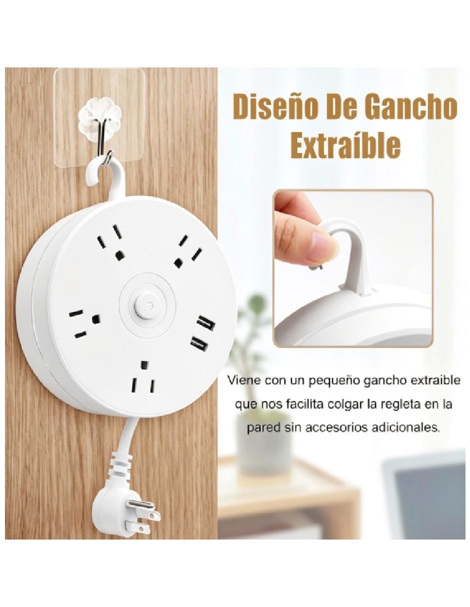 Multicontacto Genéricade 4 contactos y 2 puertos USB