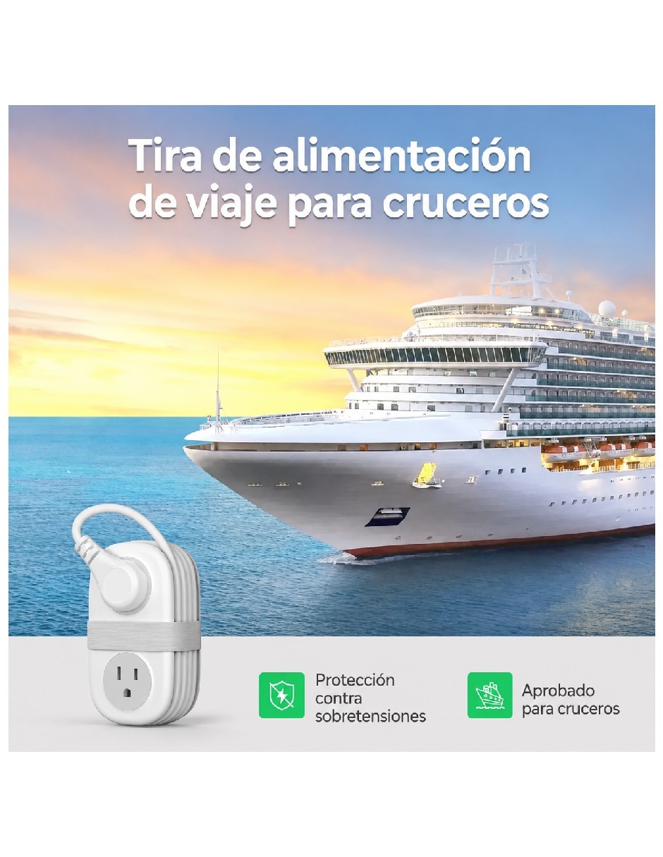 Multicontacto Genérica de 4 contactos y 2 puertos USB