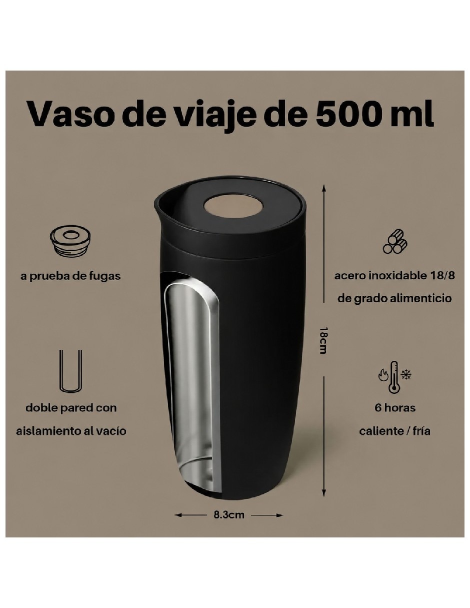 Vaso con tapa Genérica de acero inoxidable