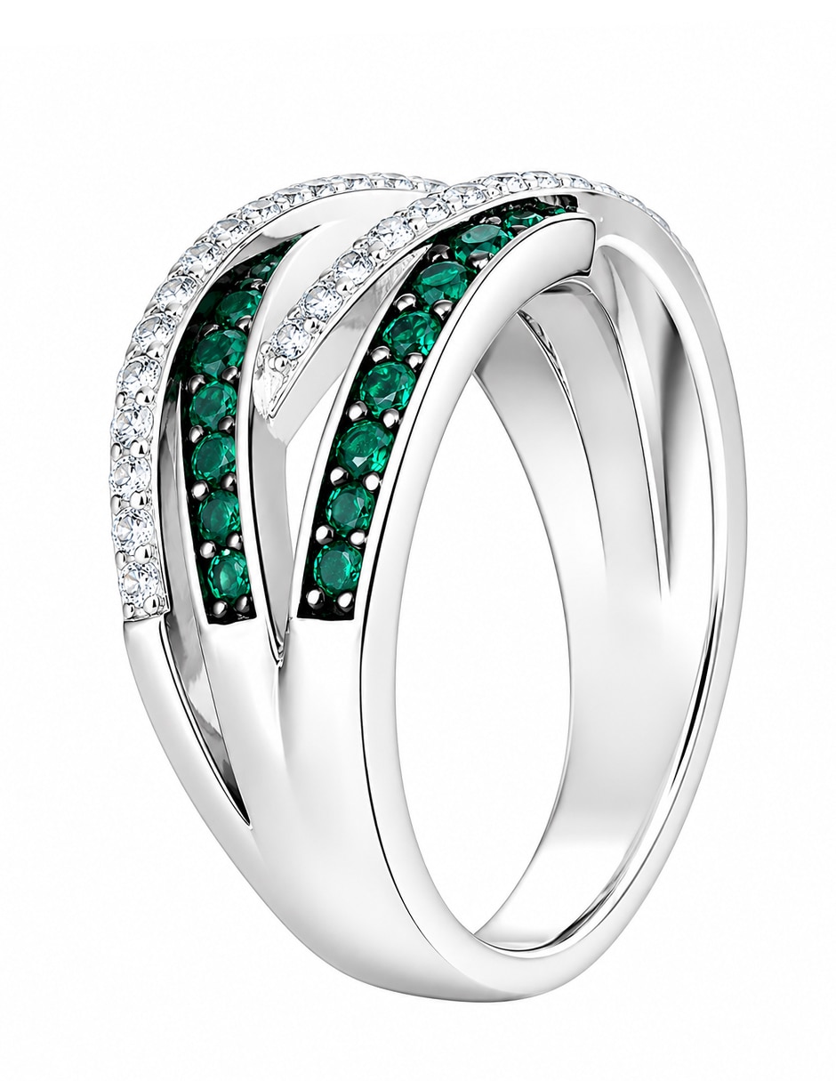 Anillo p925 de plata esmeralda pavé 2