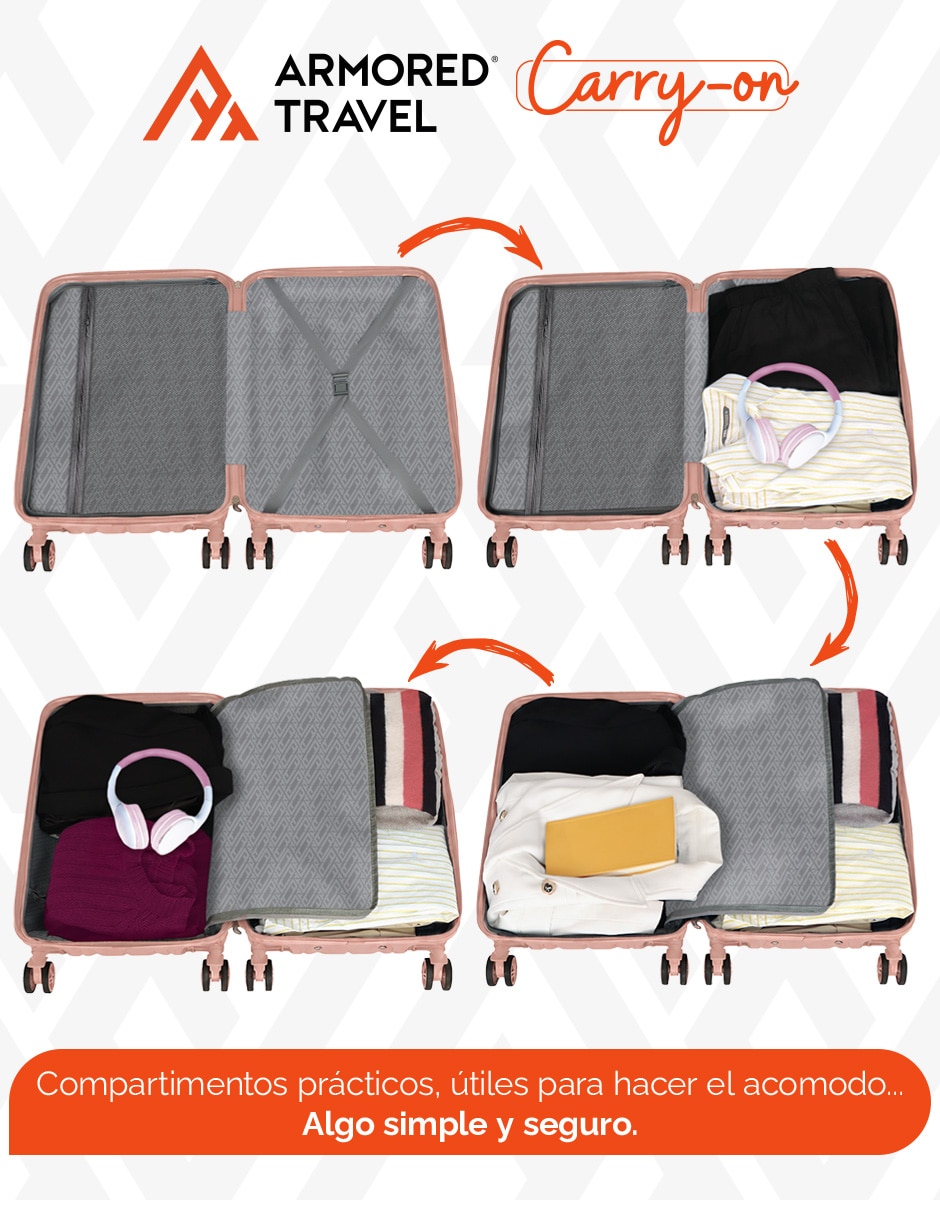 Maleta con ruedas de mano Armored Travel Carry-On Glamour