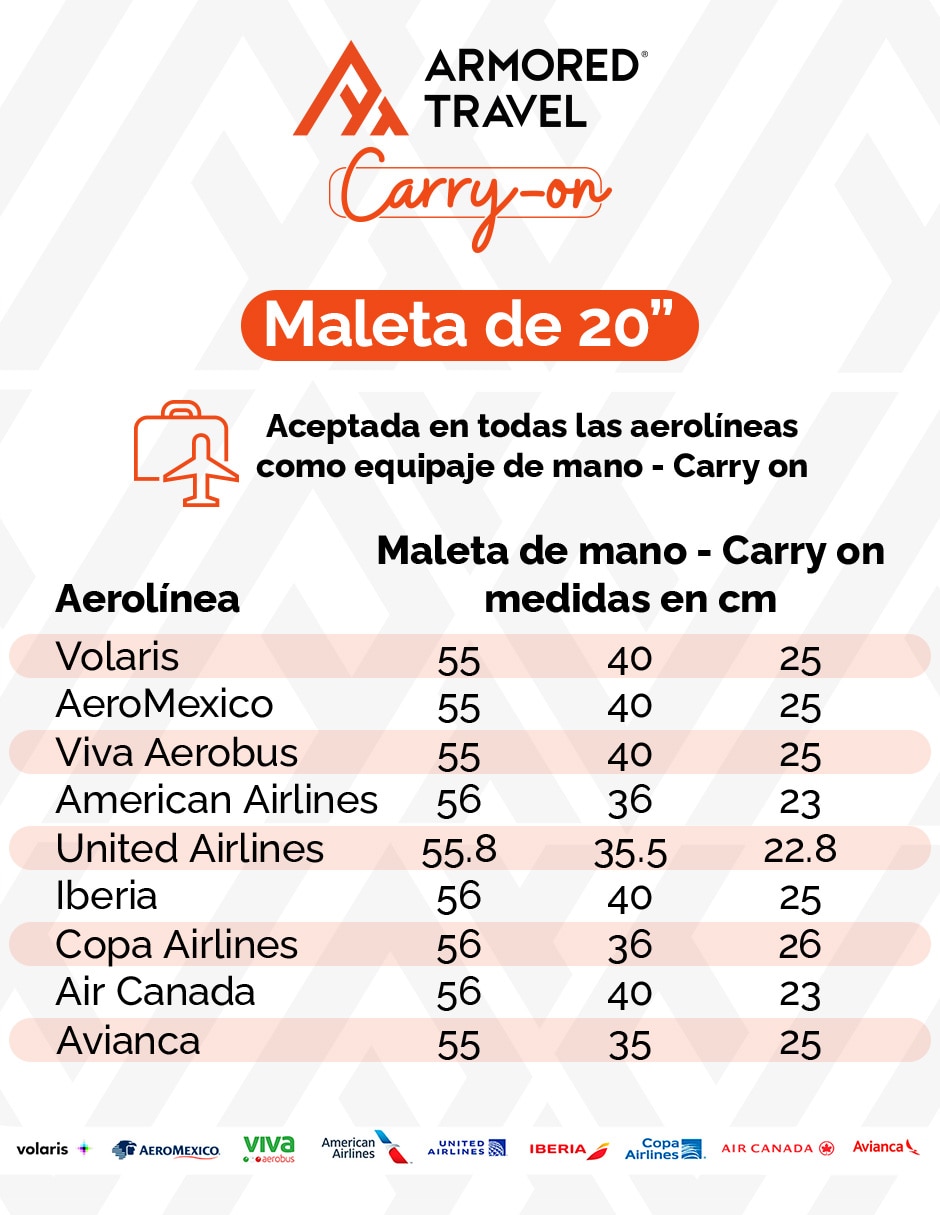 Maleta con ruedas de mano Armored Travel Carry-On Glamour