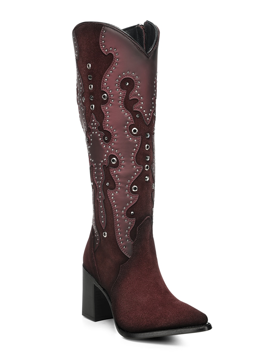 Bota cowboy abajo de la rodilla de piel para mujer Bota cowboy abajo de la rodilla de piel para mujer