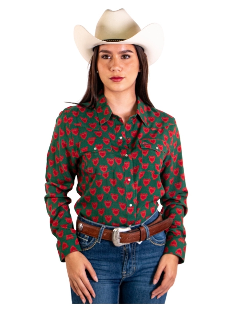 Camisa Icy Denver de rayón manga larga para mujer