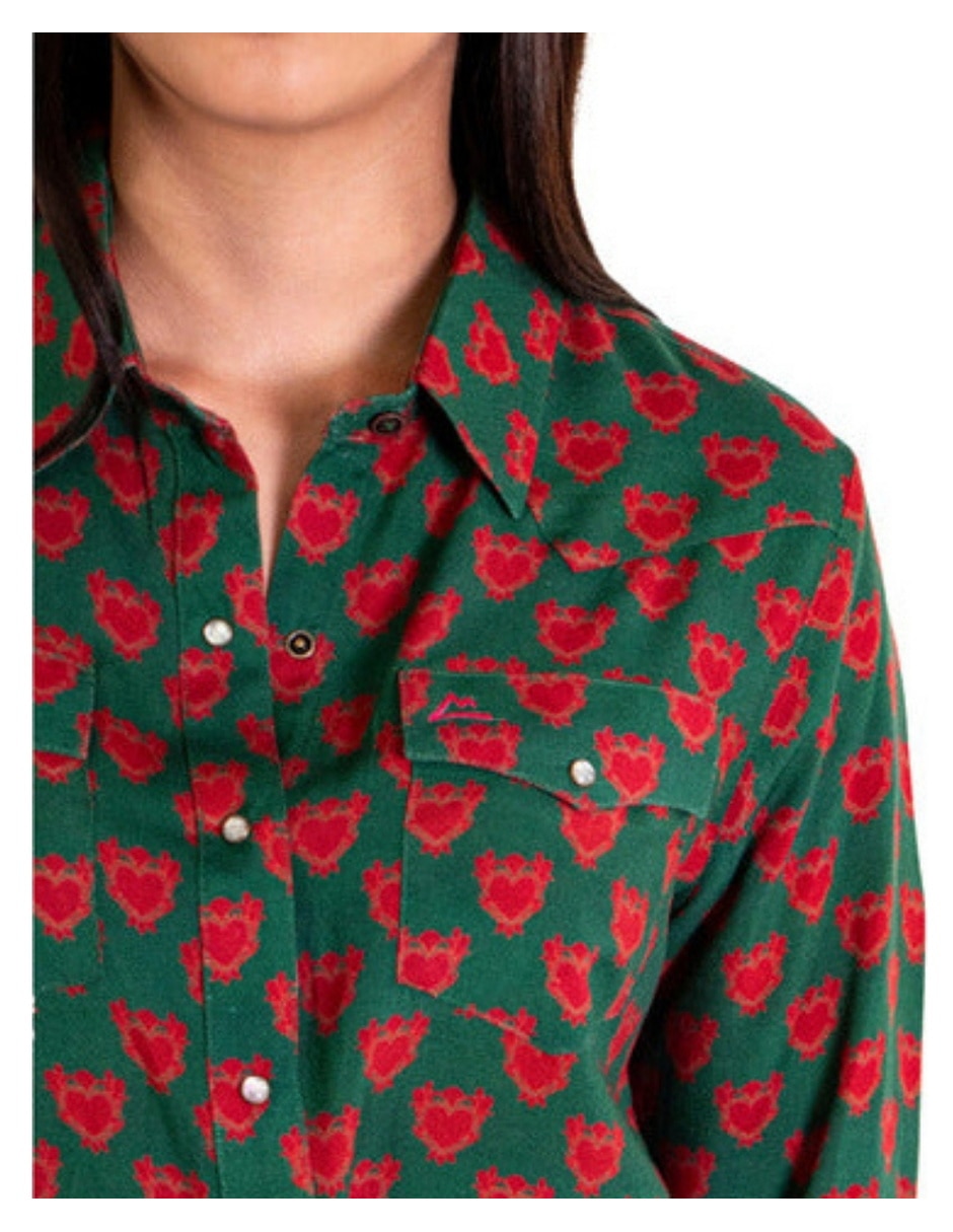 Camisa Icy Denver de rayón manga larga para mujer