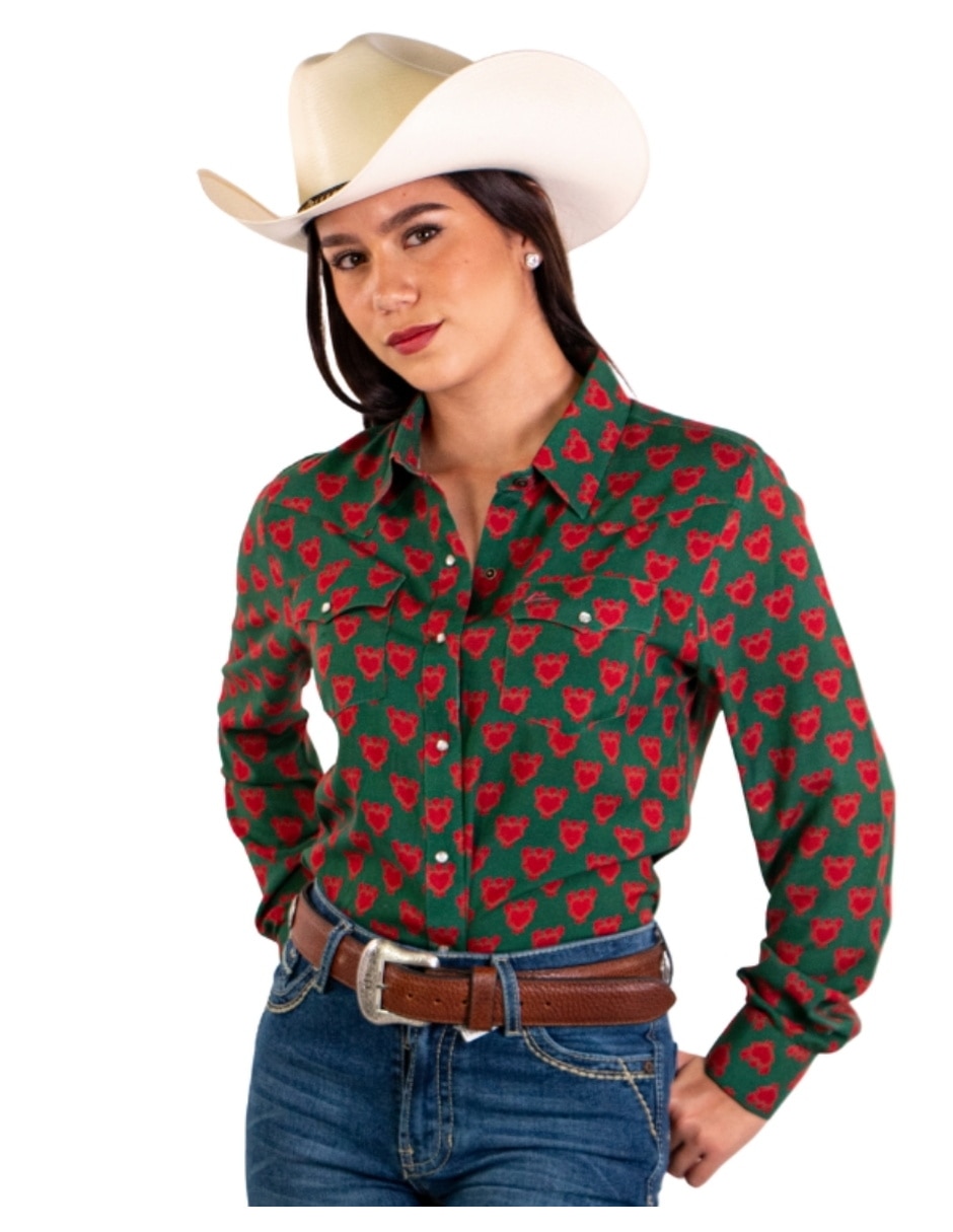 Camisa Icy Denver de rayón manga larga para mujer
