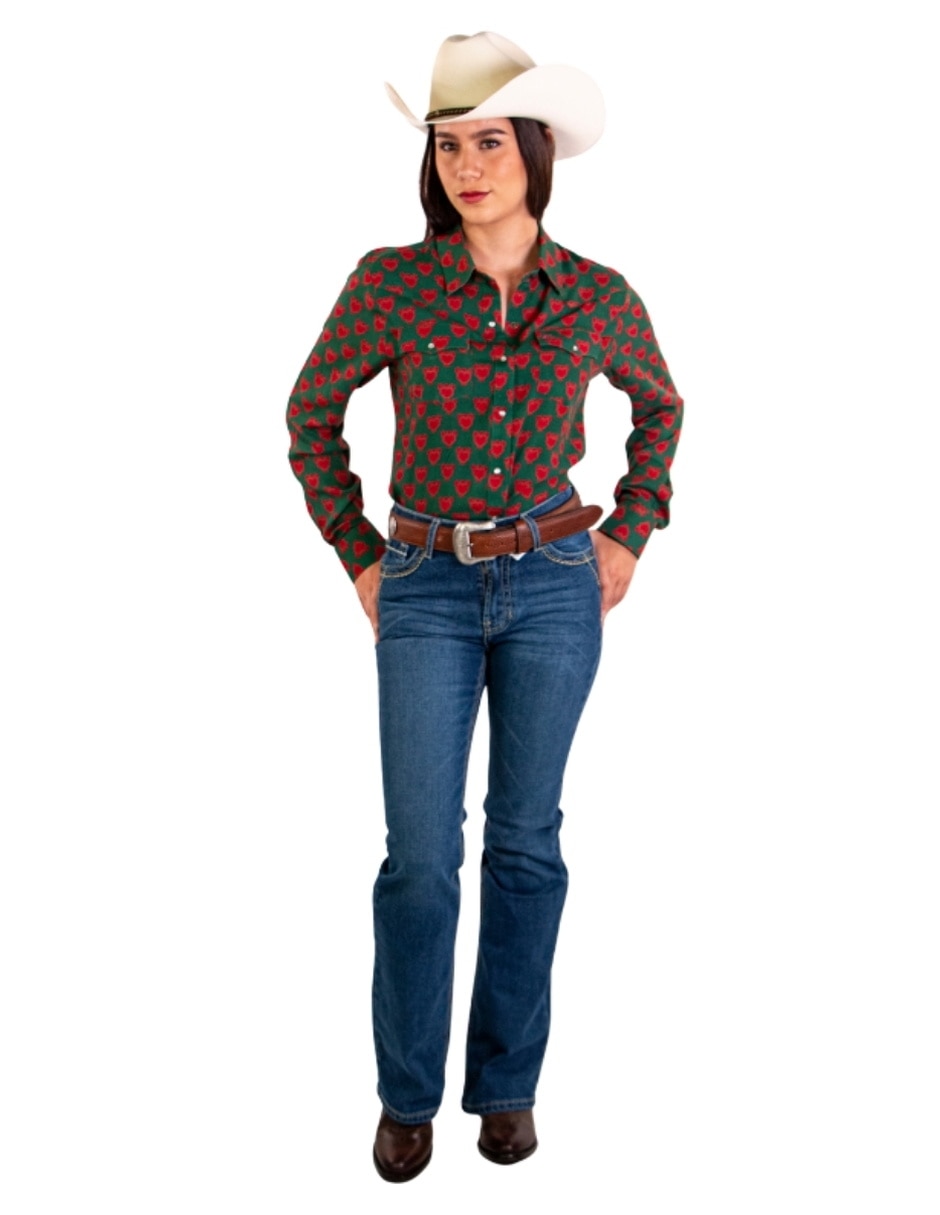 Camisa Icy Denver de rayón manga larga para mujer