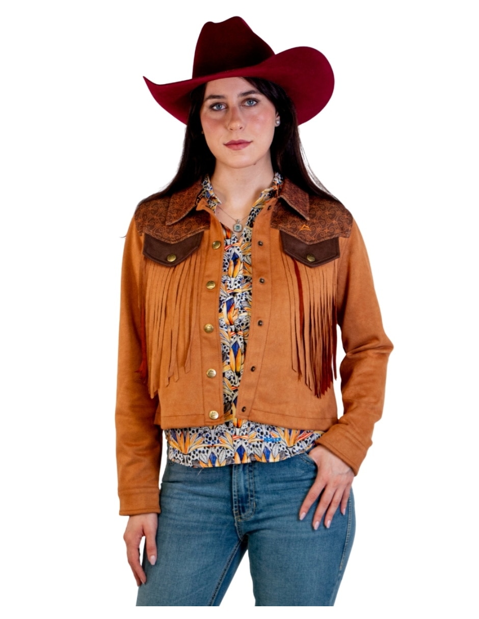 Chamarra casual icy denver repelente al agua de ante para mujer