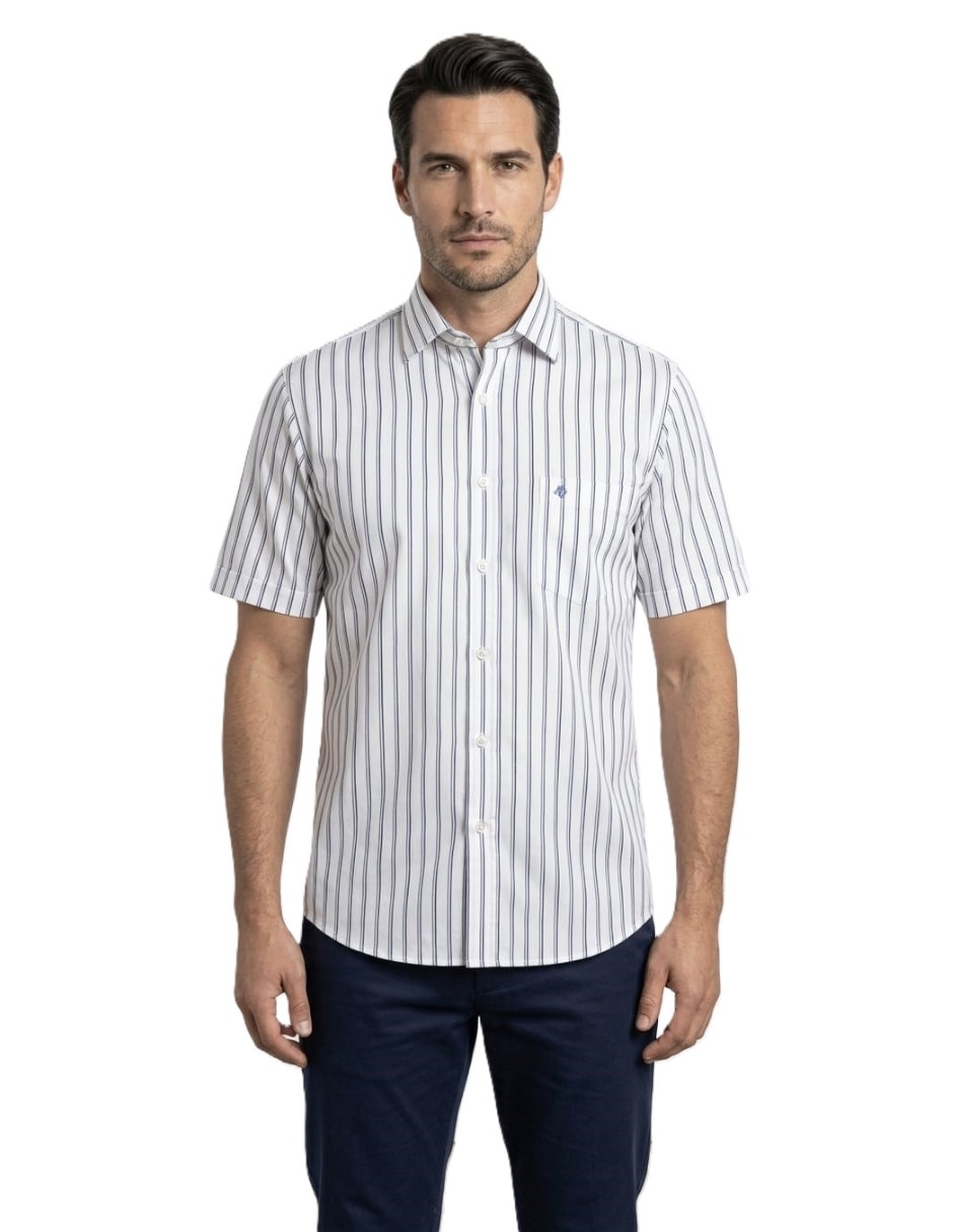 Camisa casual michel blanc manga corta para hombre
