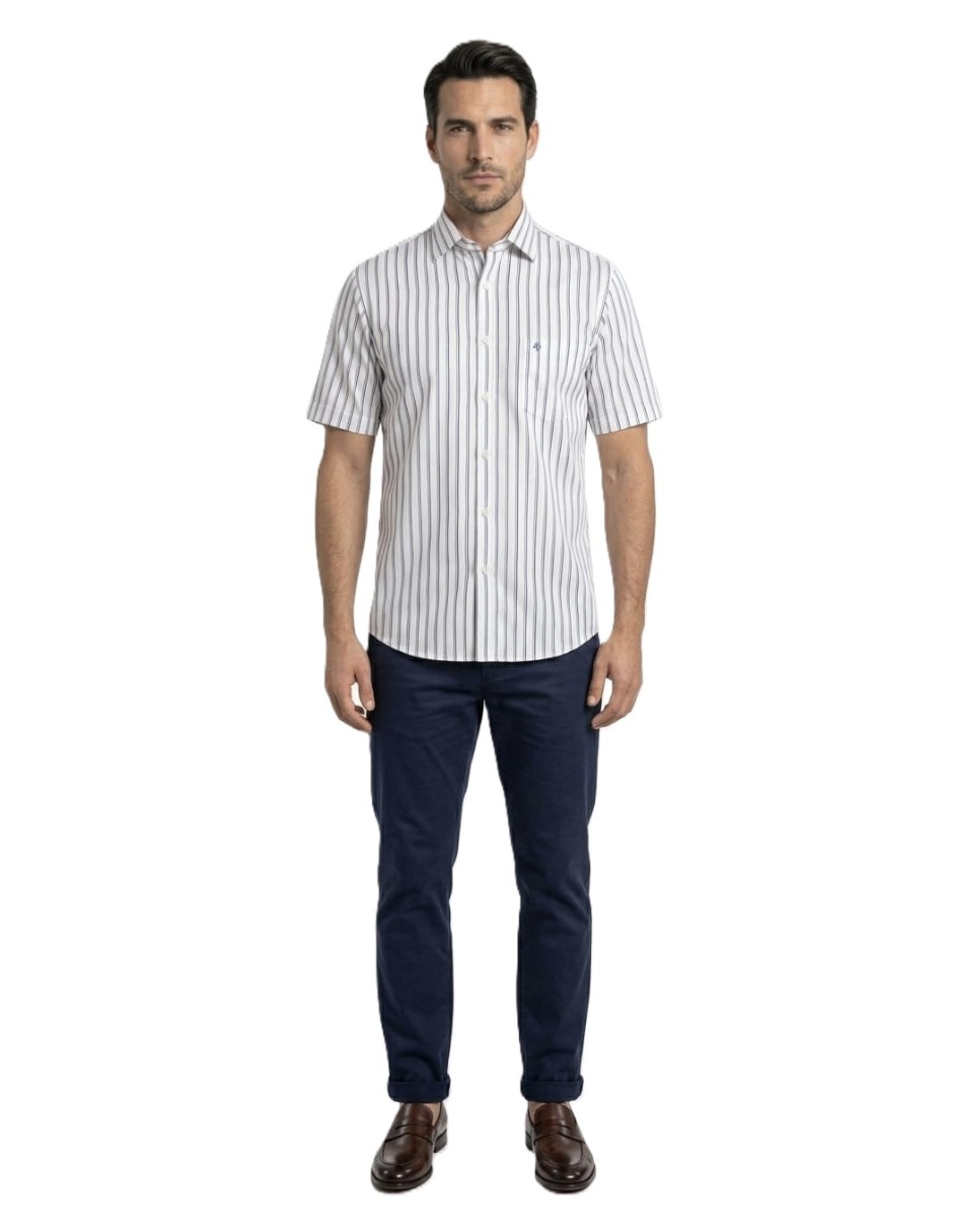Camisa casual michel blanc manga corta para hombre