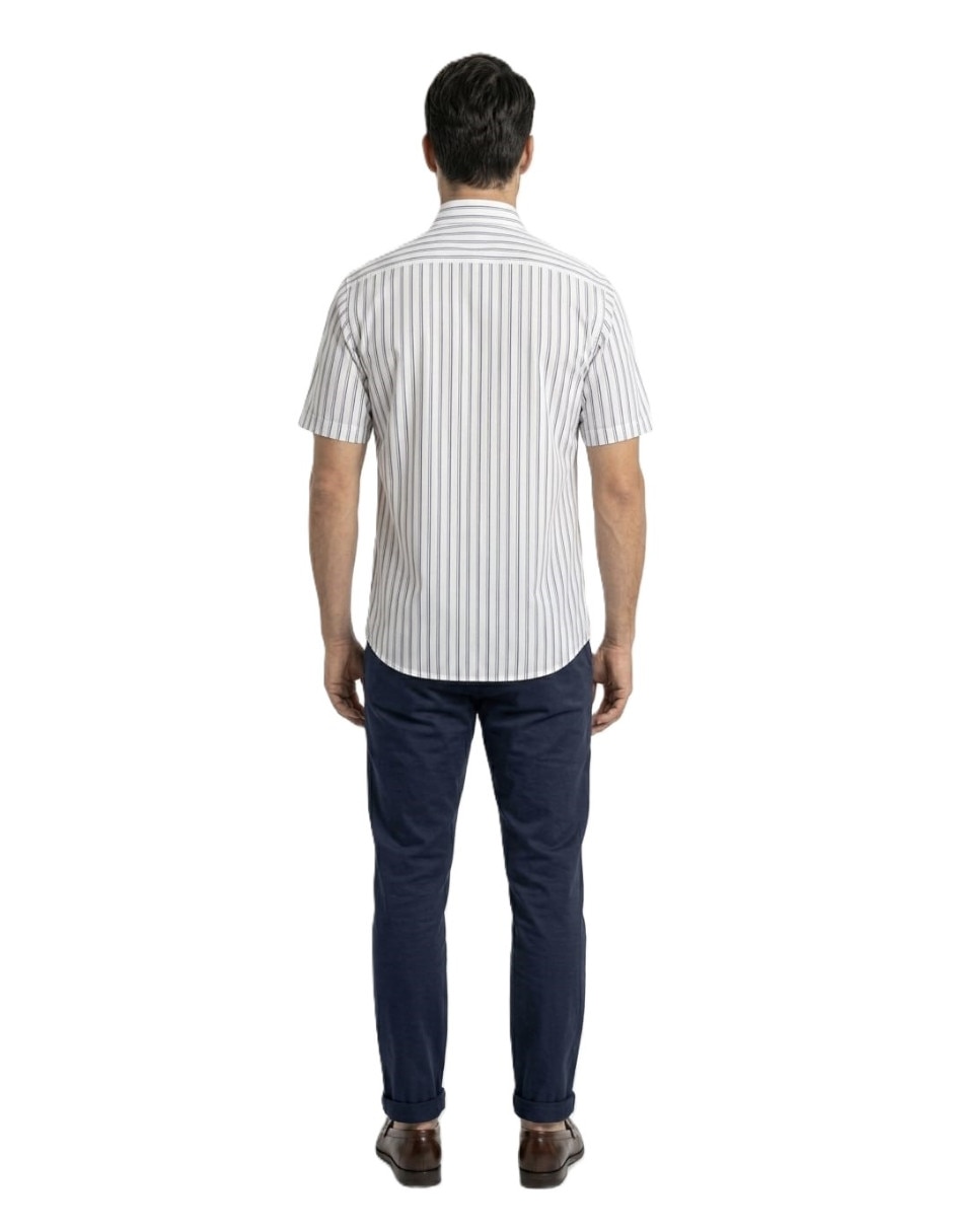 Camisa casual michel blanc manga corta para hombre