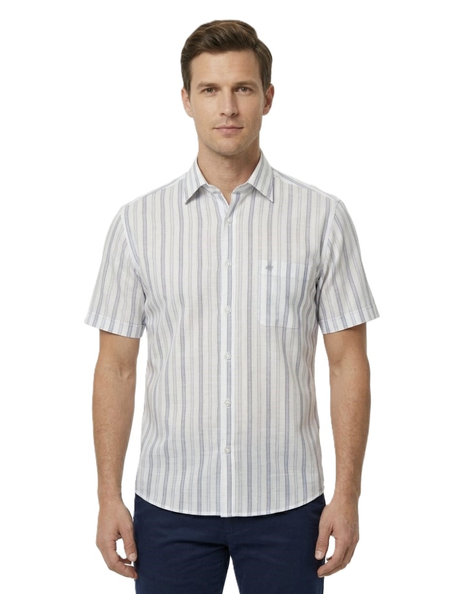 Camisa casual michel blanc manga corta para hombre
