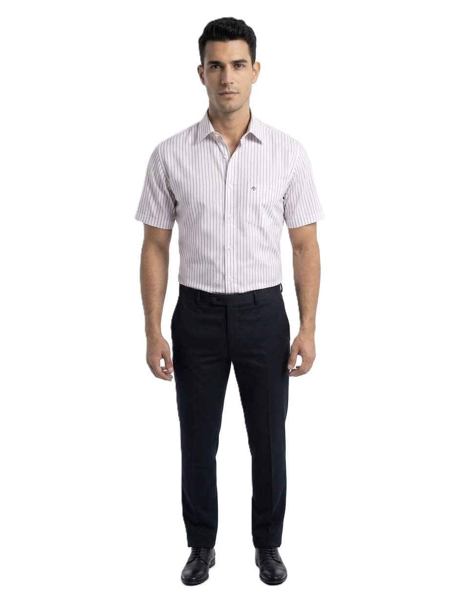 Camisa casual michel blanc manga corta para hombre