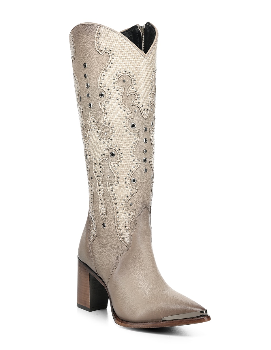 Bota cowboy abajo de la rodilla de piel para mujer Bota cowboy abajo de la rodilla de piel para mujer