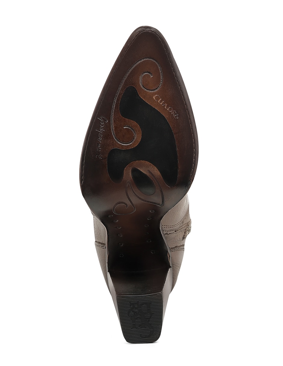 Bota cowboy abajo de la rodilla de piel para mujer 4