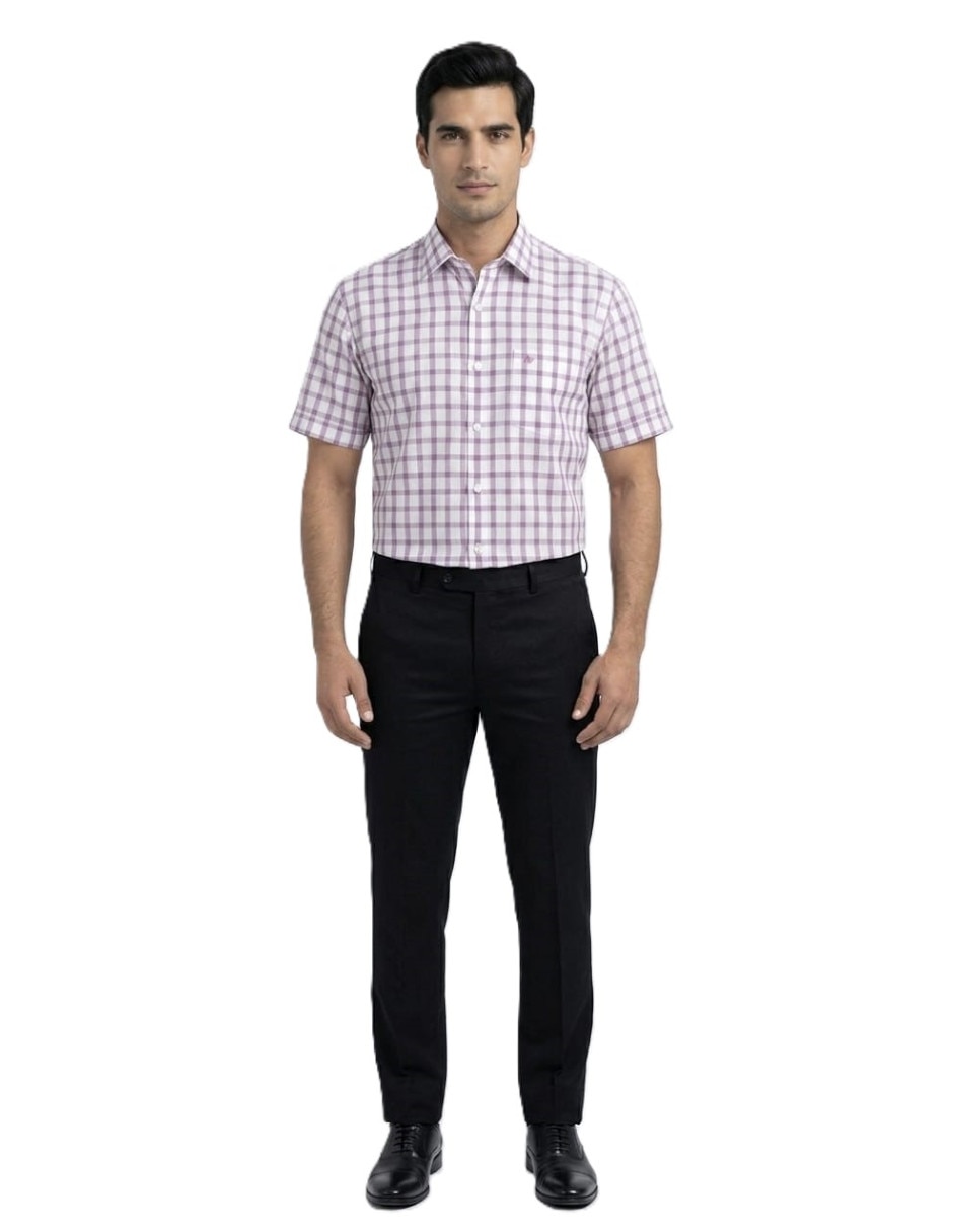Camisa casual michel blanc manga corta para hombre