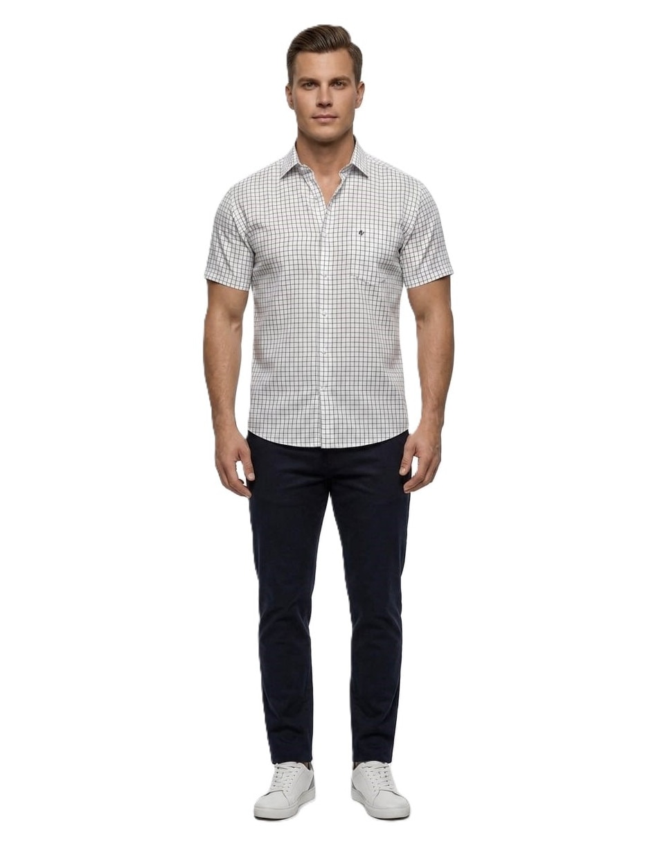 Camisa casual michel blanc manga corta para hombre
