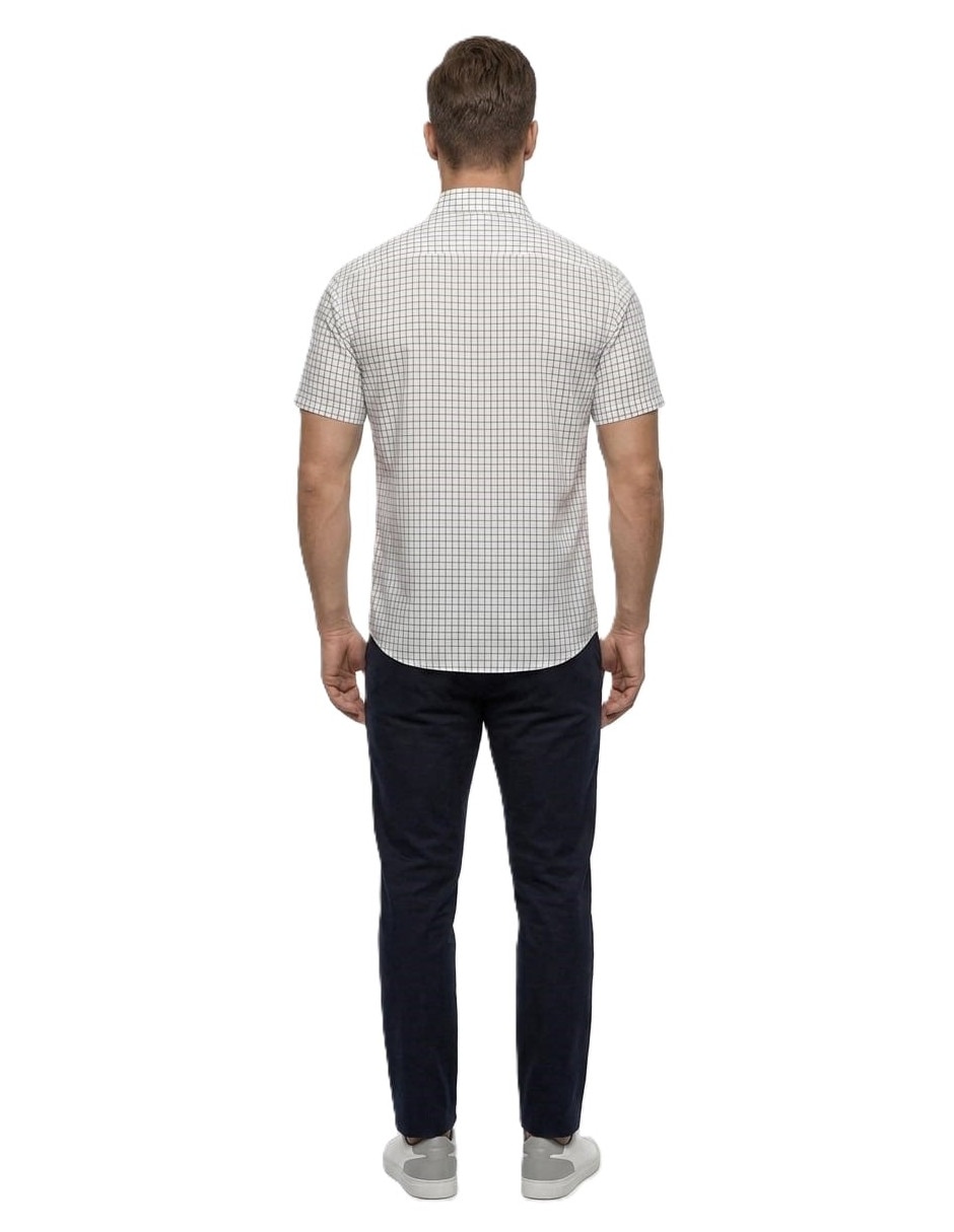 Camisa casual michel blanc manga corta para hombre