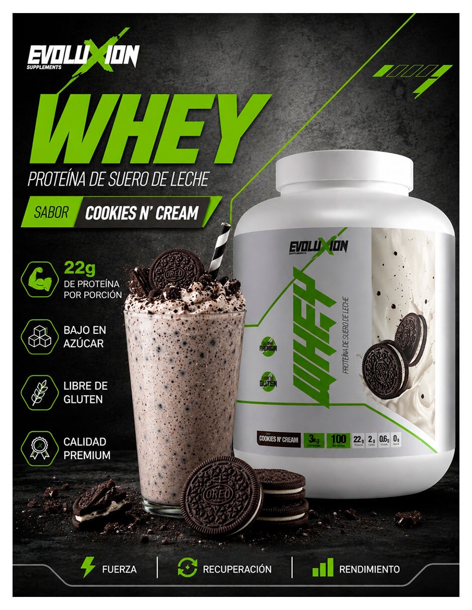 Whey con proteína sabor Cookies & Cream de 3 Kg 2