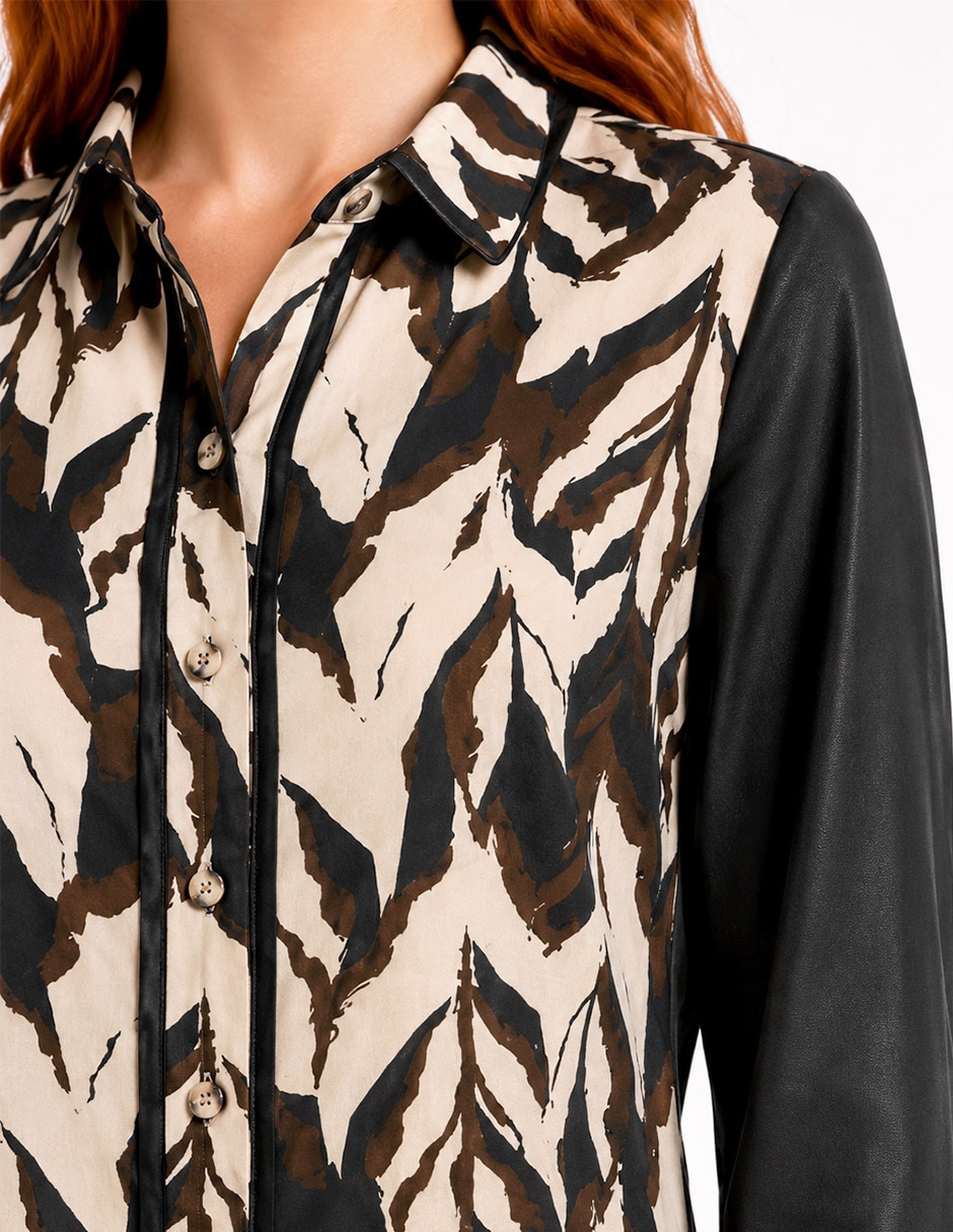 Blusa camisera foley's manga larga para mujer