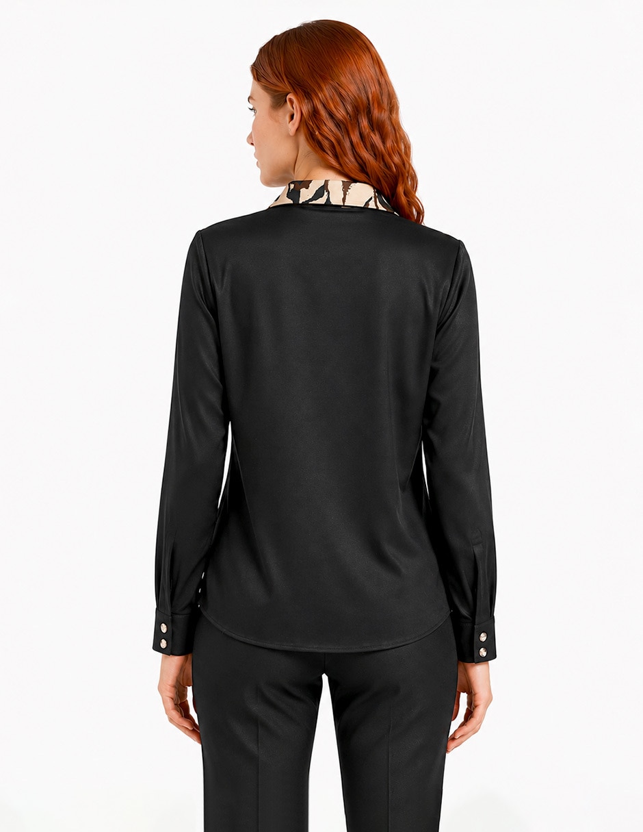 Blusa camisera foley's manga larga para mujer
