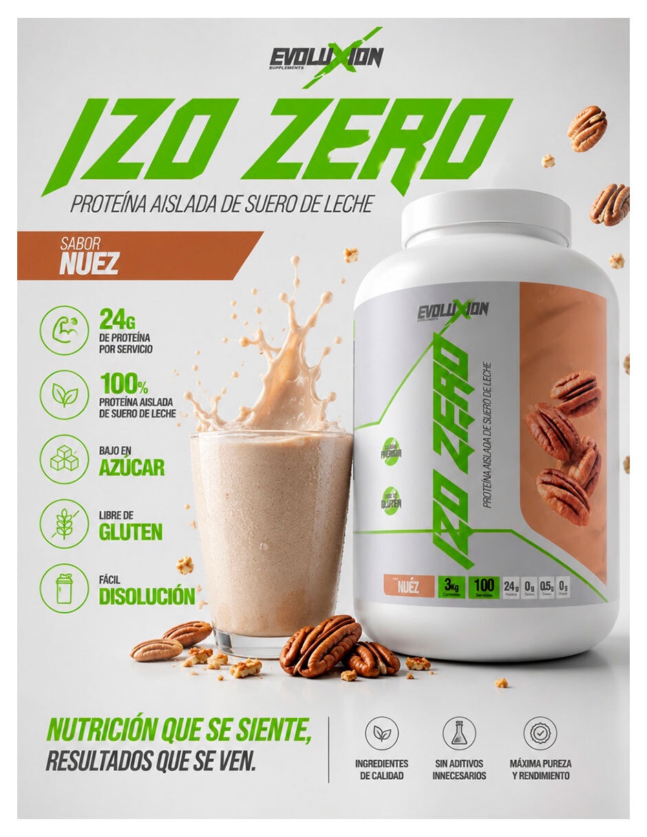 Izo Zero con proteína sabor nuez de 3 Kg 2