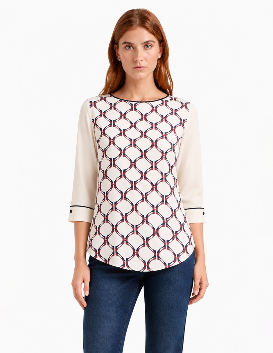 Blusa manga 3/4 para mujer