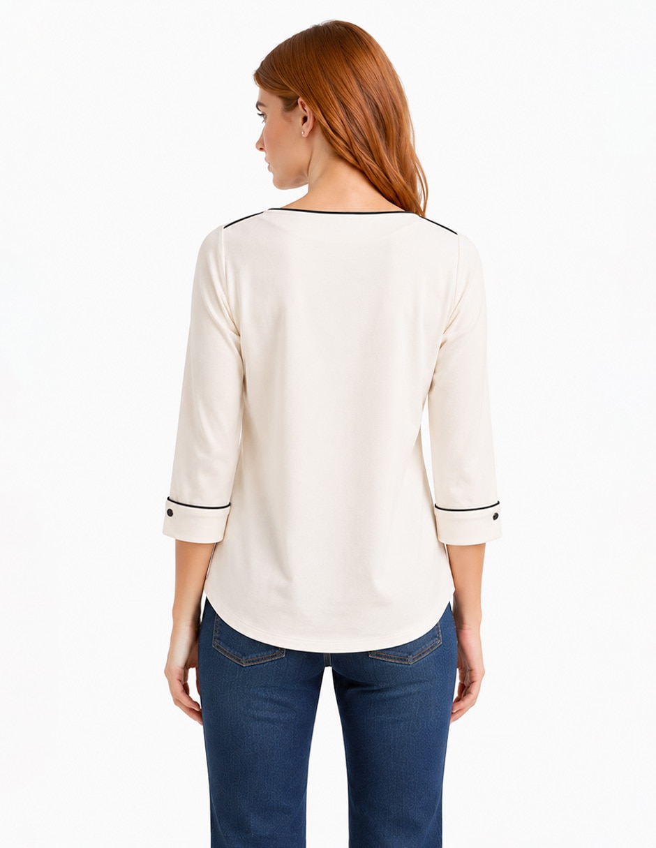 Blusa foley's manga 3/4 para mujer