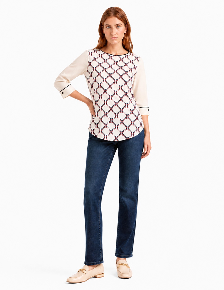 Blusa foley's manga 3/4 para mujer