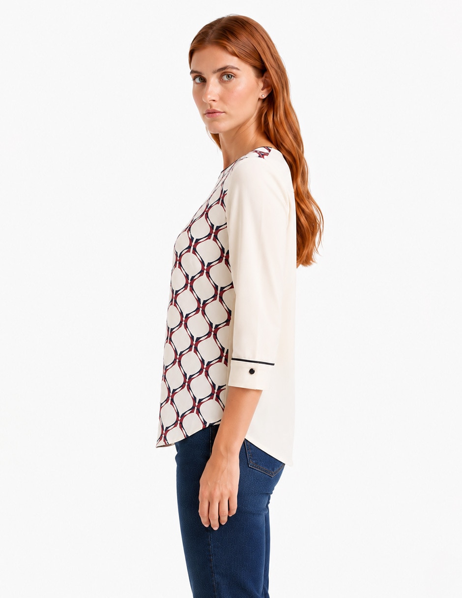Blusa foley's manga 3/4 para mujer