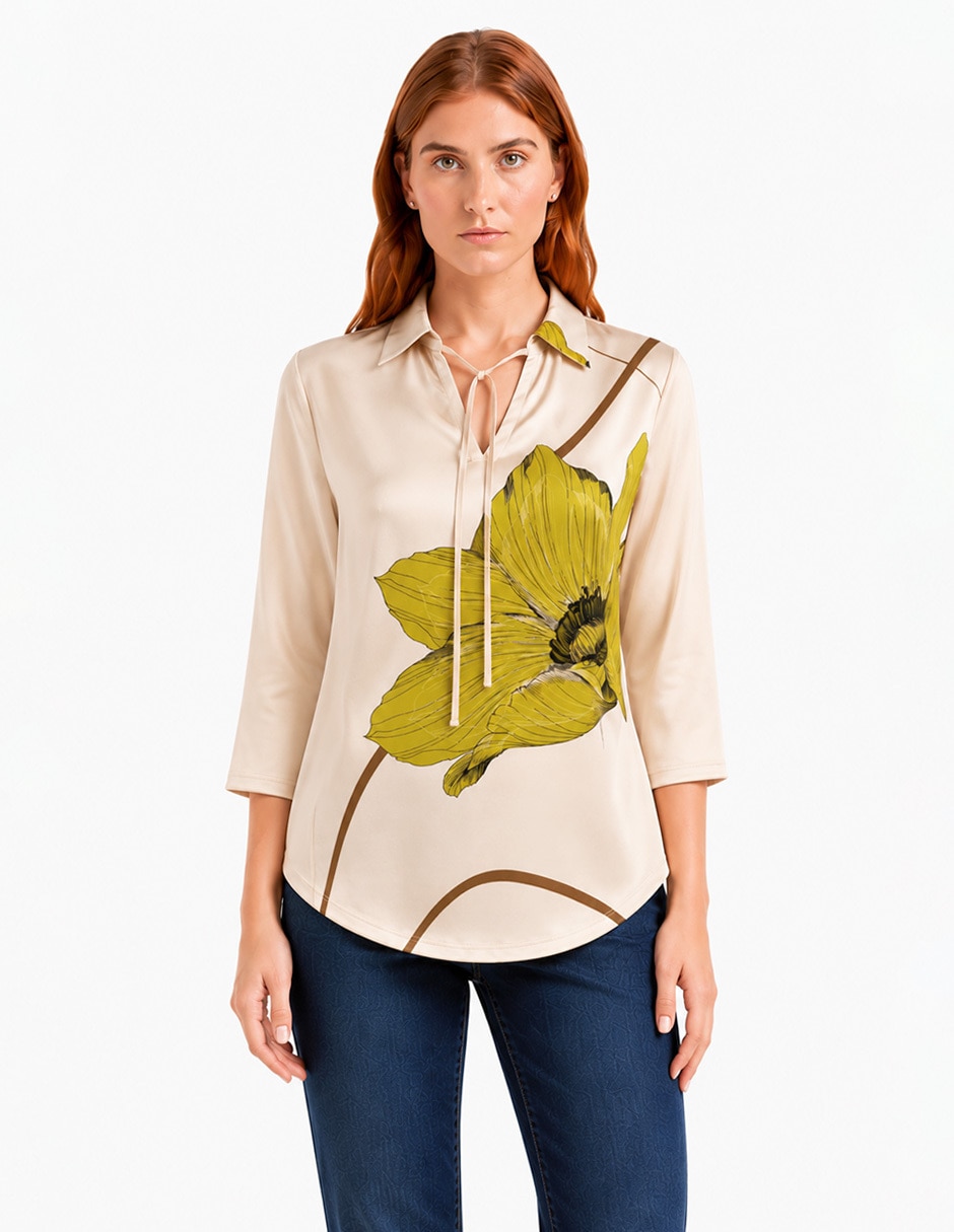 Blusa manga 3/4 para mujer