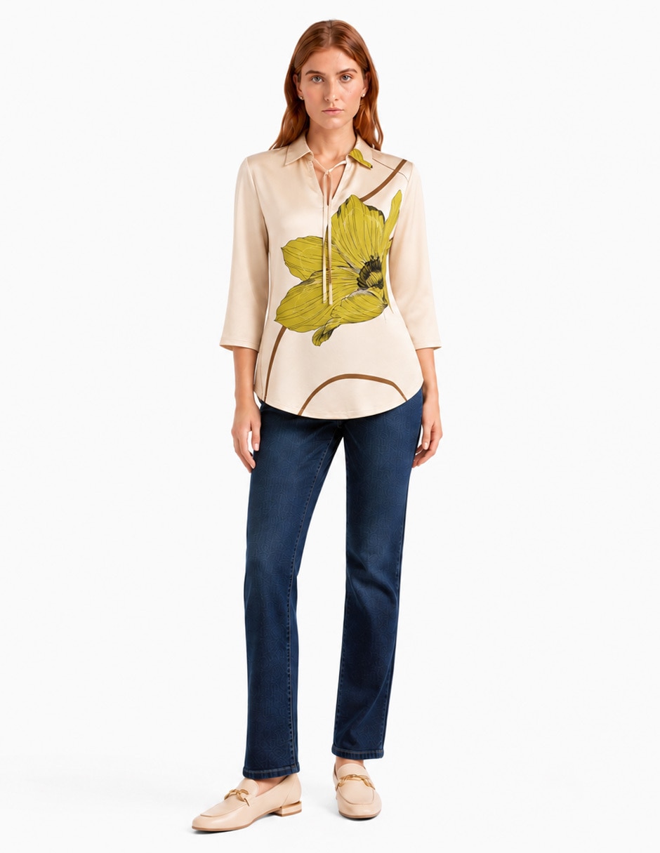 Blusa foley's manga 3/4 para mujer