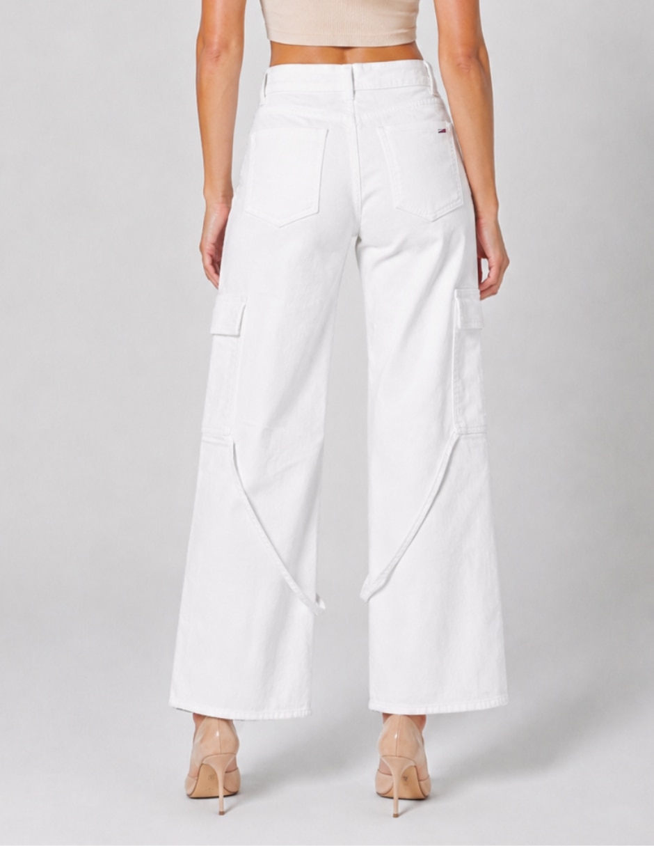 Jeans regular wide leg cintura alta para mujer 3