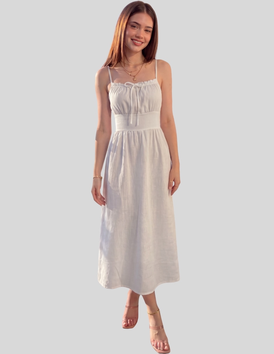 Vestido midi casual vestido midi mujer tirantes ajustables para mujer 1