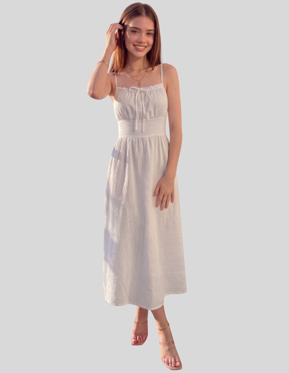 Vestido midi casual vestido midi mujer tirantes ajustables para mujer 2