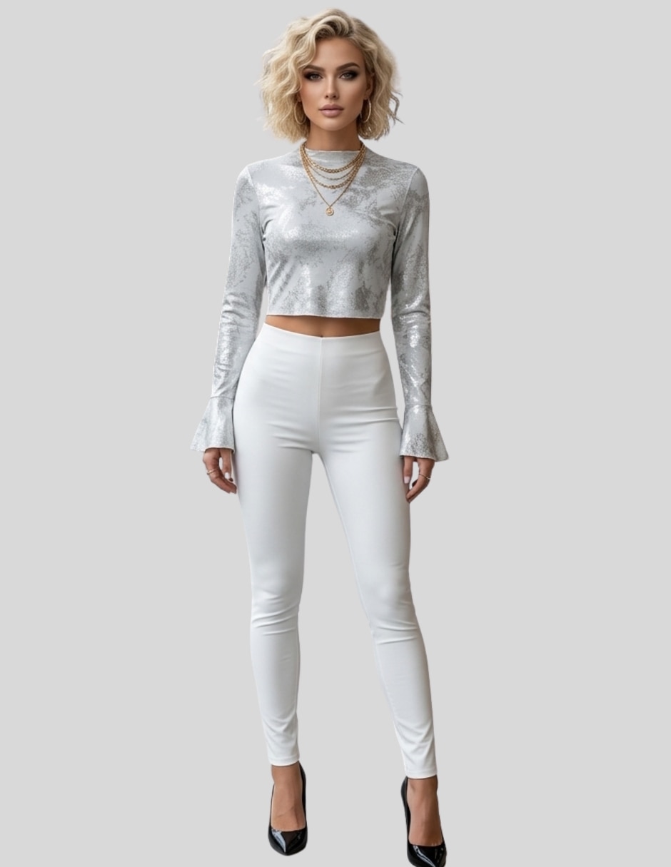 Blusa blusa crop manga larga para mujer 5