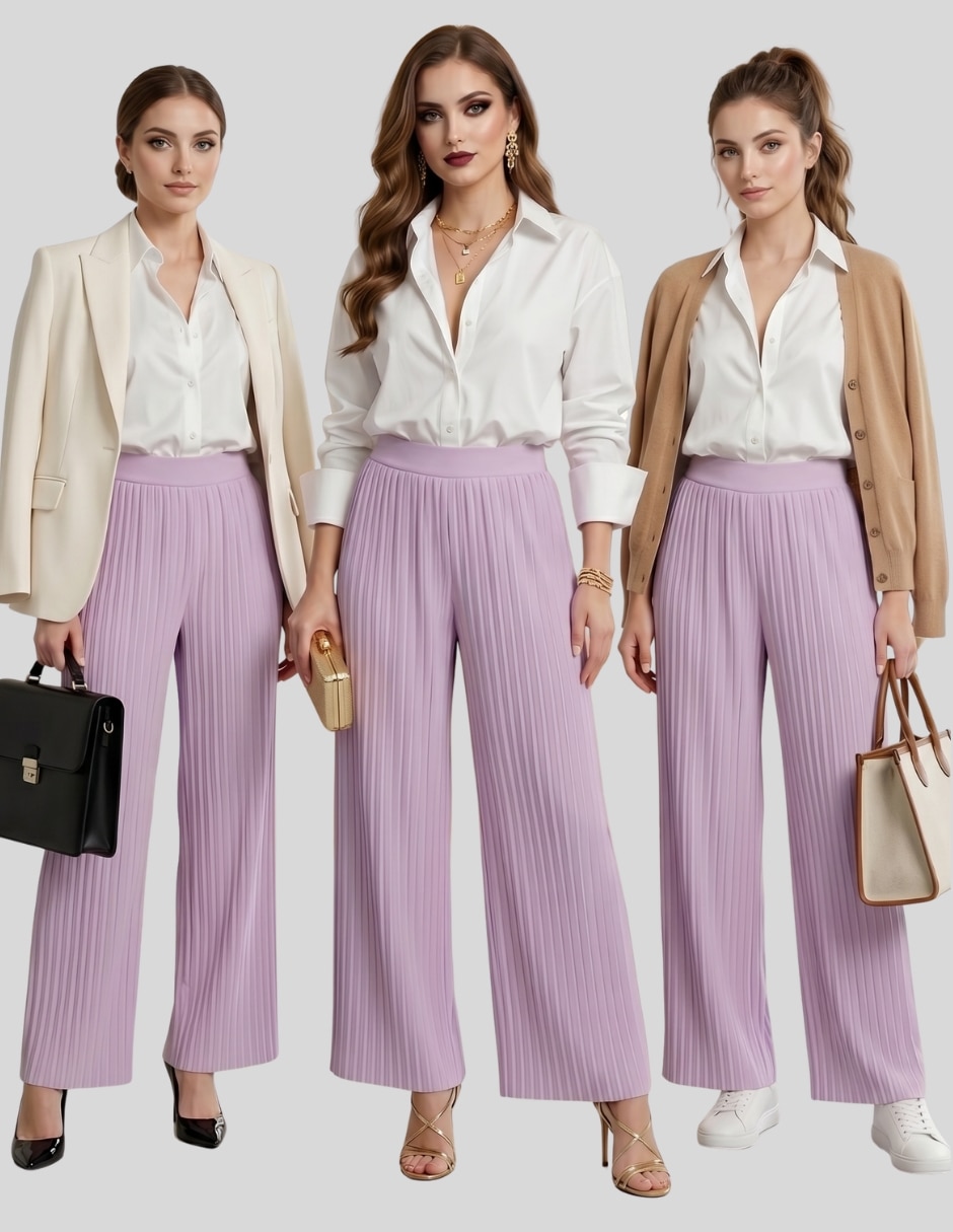 Pantalón plisado para mujer 7