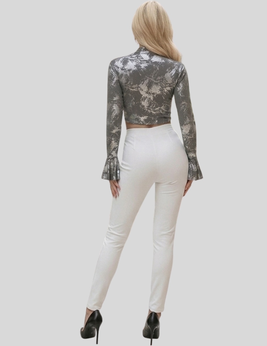 Blusa malabis blusa crop manga larga para mujer