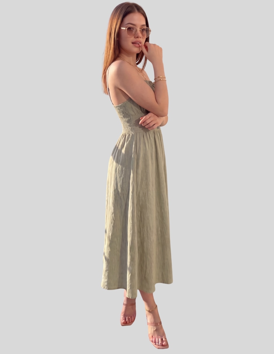 Vestido midi casual malabis vestido midi mujer tirantes ajustables para mujer